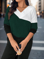 Suéter Feminino com Decote em V plus Size Anee