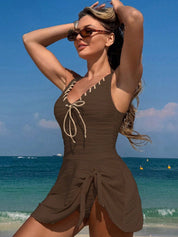 Tankini com parte superior Vestido de Praia Texturizado - Mika