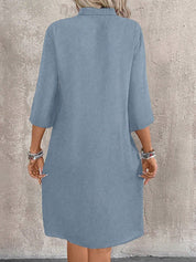 Vestido-Camisa Feminino  com botões na frente - Leonor