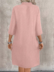 Vestido-Camisa Feminino  com botões na frente - Leonor
