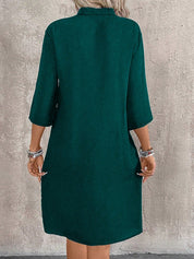 Vestido-Camisa Feminino  com botões na frente - Leonor