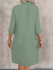 Vestido-Camisa Feminino  com botões na frente - Leonor