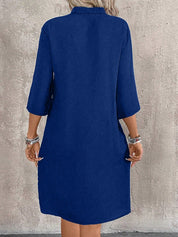 Vestido-Camisa Feminino  com botões na frente - Leonor