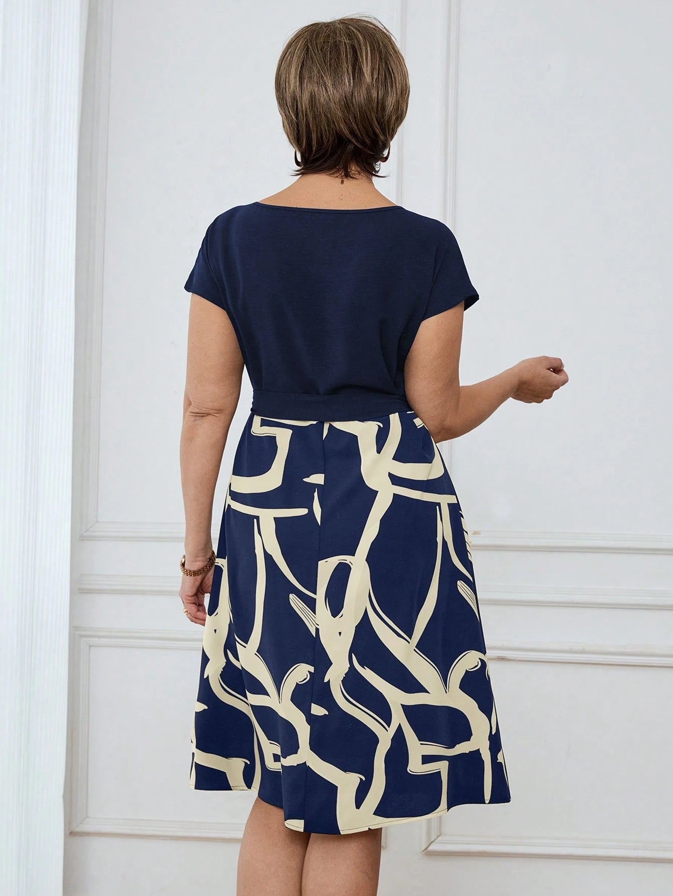 Vestido Feminino de Patchwork Estampado - Verona