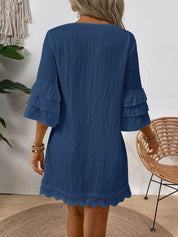 Vestido feminino branco manga 3/4 Andreia.