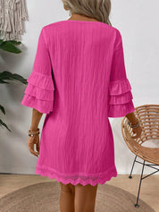 Vestido feminino branco manga 3/4 Andreia.