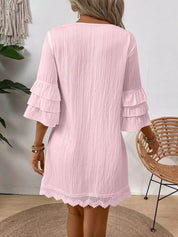 Vestido feminino branco manga 3/4 Andreia.