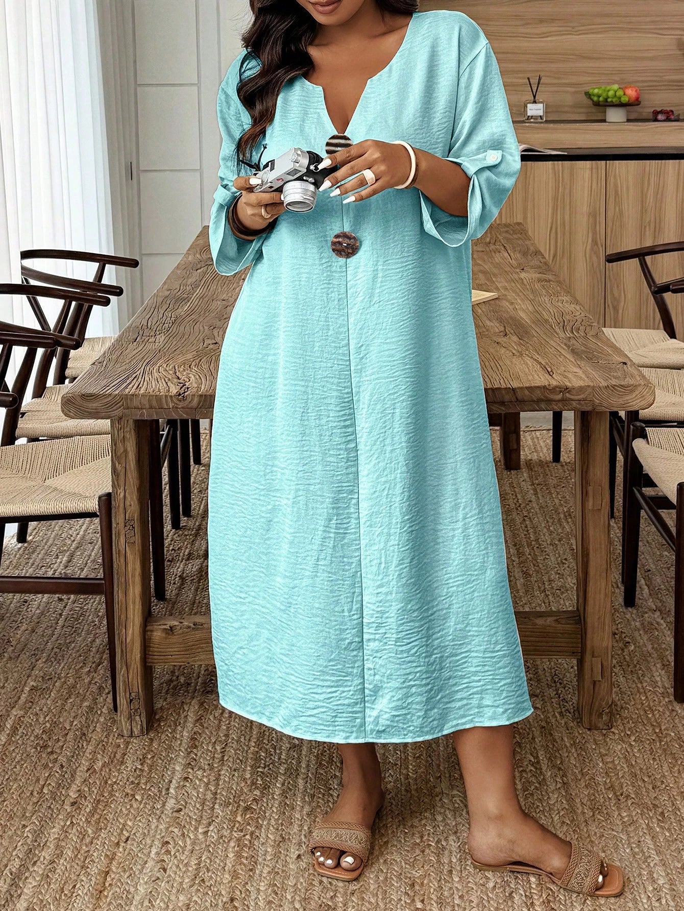 Vestido feminino casual plus size Belga