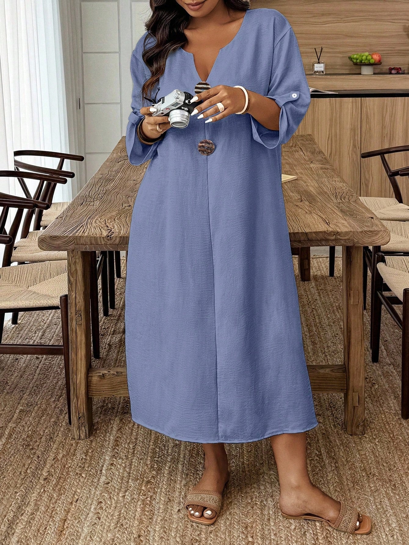 Vestido feminino casual plus size Belga