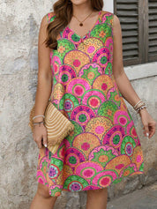 Vestido Feminino com gola V Lilibeth. Plus Size