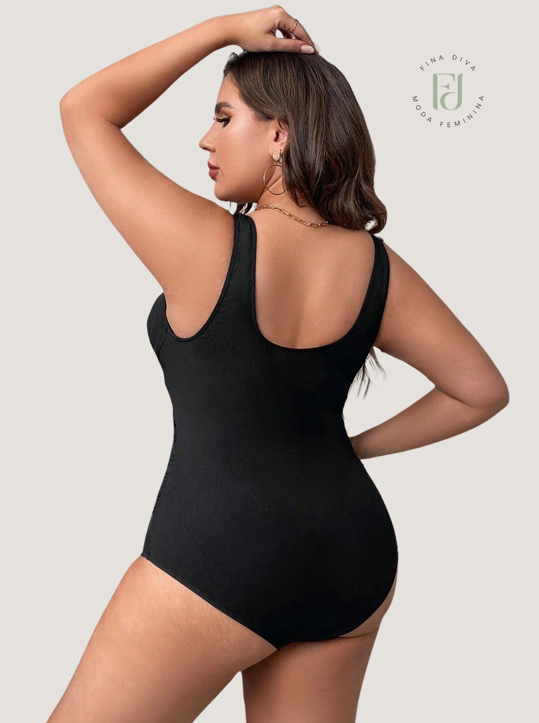 Maiô Feminino Texturizado  plus size Rachell.