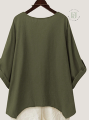 Camisa Feminina de Linho plus size Clarice.