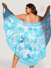 Saída de praia feminina estampada plus size Fanny